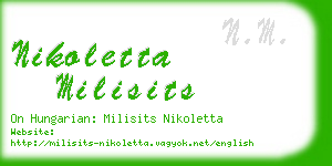 nikoletta milisits business card